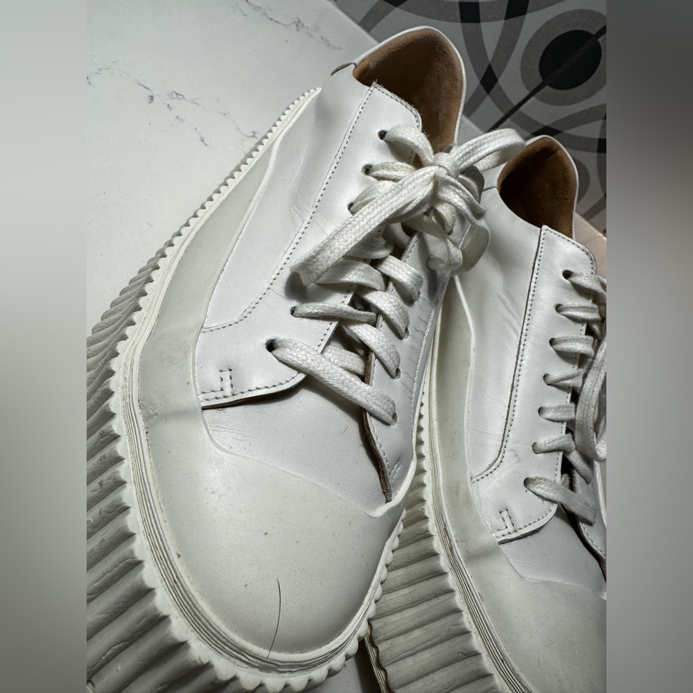 Jil Sander White Leather Platform Sneakers – Size 39 – Excellent Condition - Picture 9 of 9